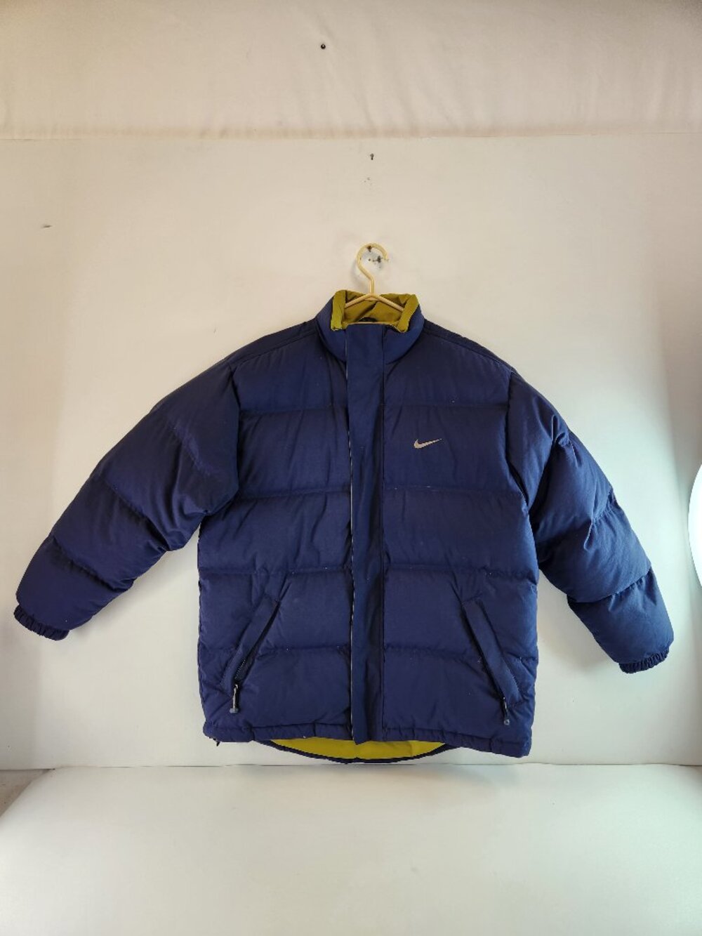 90's Nike Down / Feather Puffer Jacket Winter Blue Men's Vintage Retro Medium